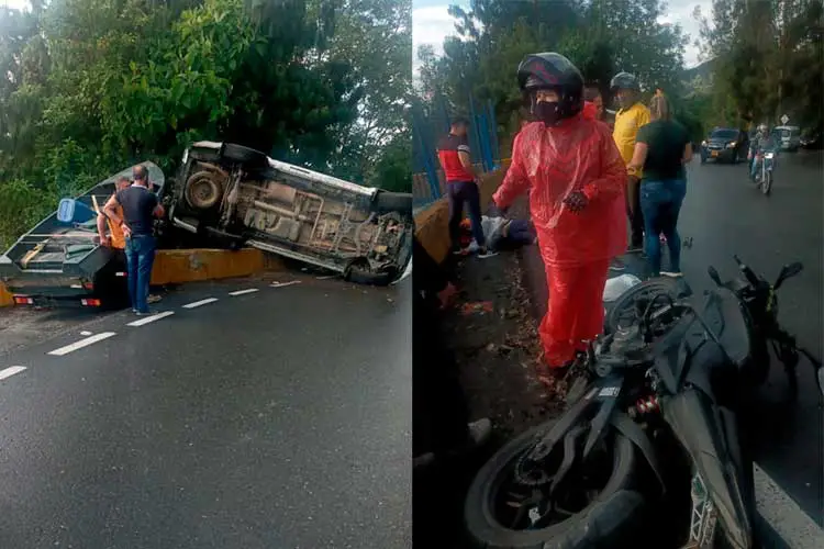 Un motociclista gravemente herido y varios lesionados más, en accidente vía La Línea