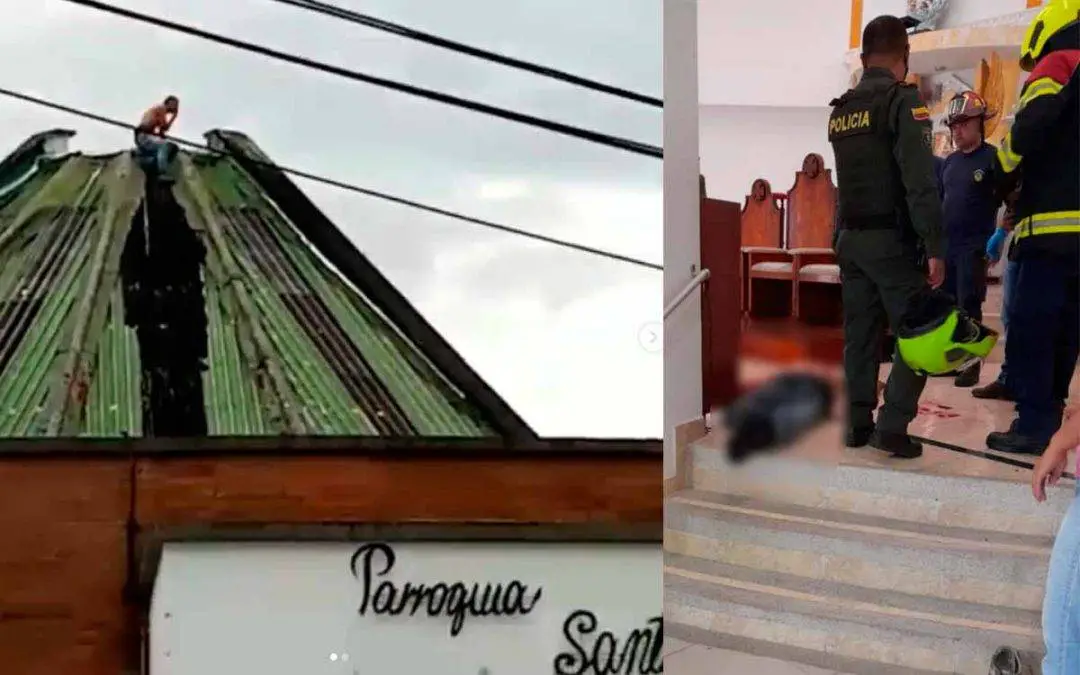 hombre que cayó desde techo del templo del barrio El Recreo