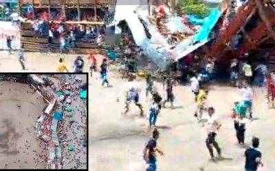 En videos: La tragedia tras caída de tribuna en corralejas de El Espinal