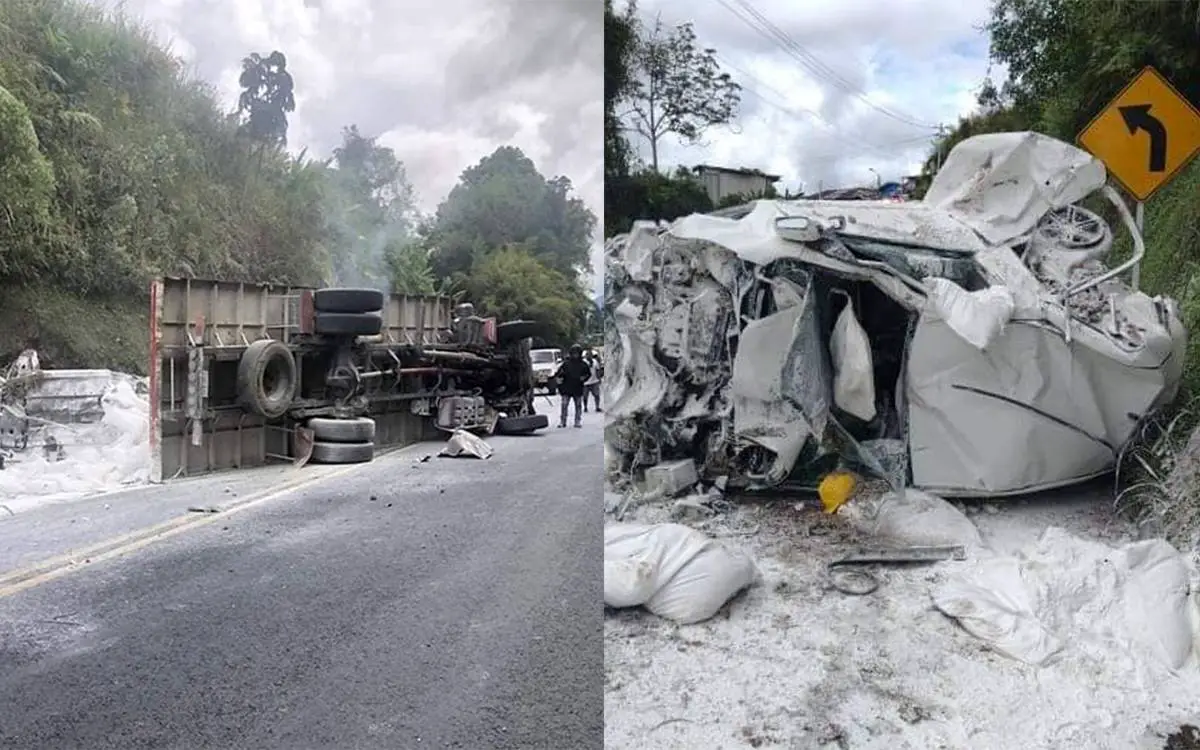 Un muerto y un herido tras grave accidente en la vía Pereira-Armenia
