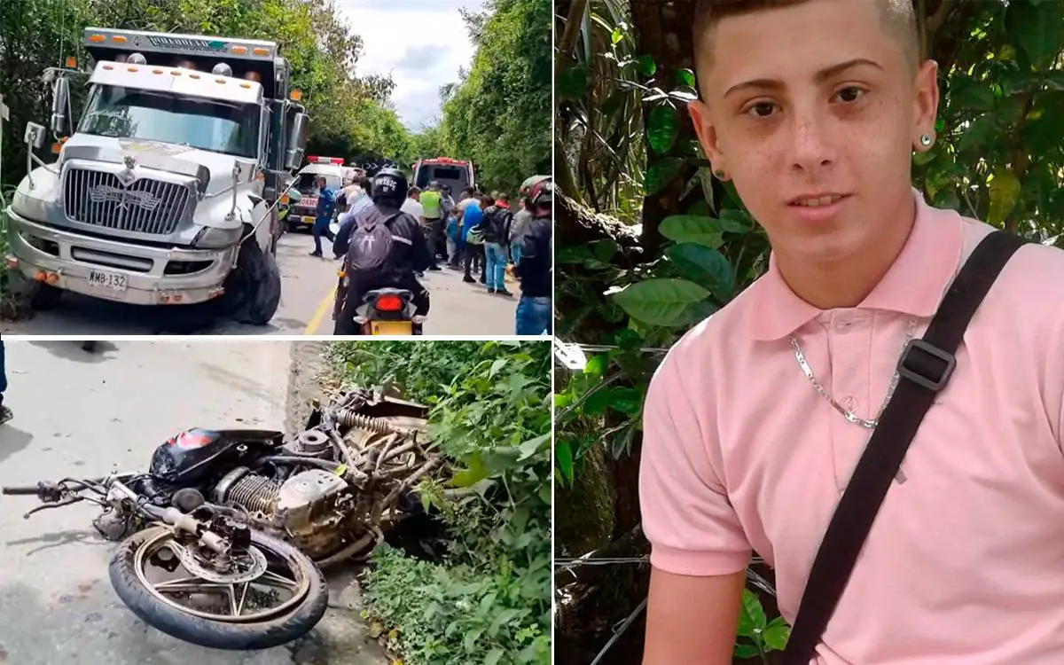 accidente entre moto y volqueta en vía a Génova