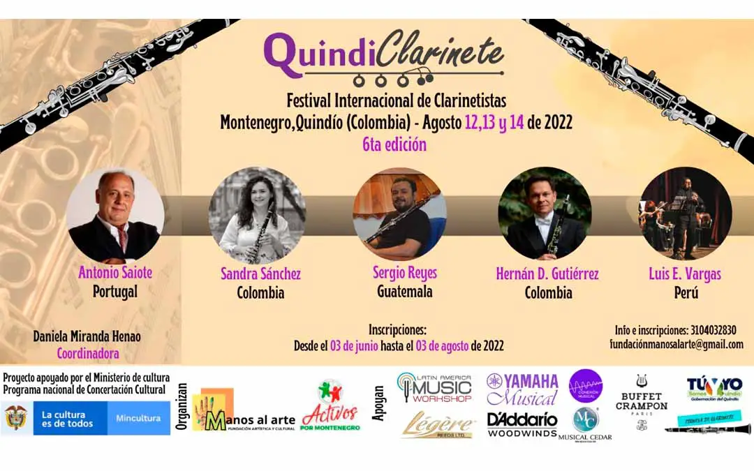 Montenegro será sede del Festival QuindiClarinete, que reúne artistas de talla internacional