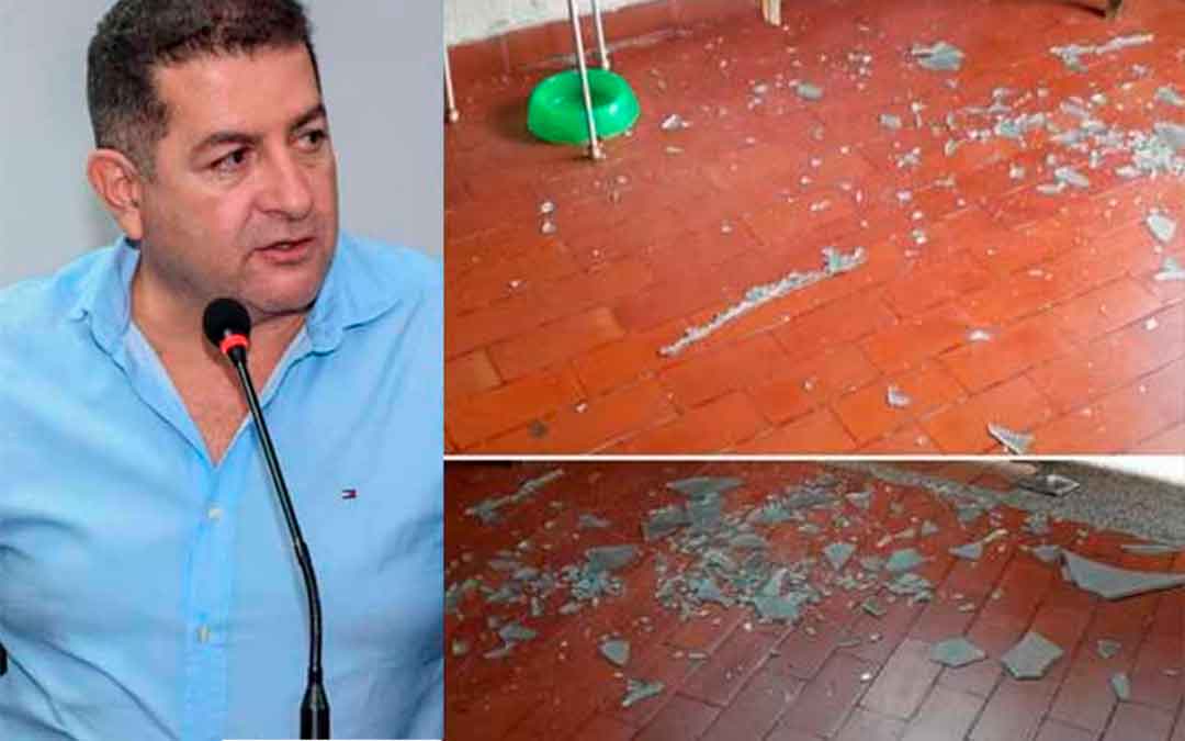 Tras denuncias contra el PAE Quindío, a diputado le rompieron vidrios de la casa