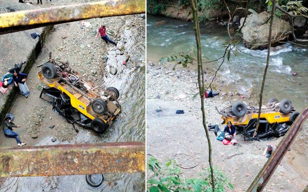 accidente de Willys que cayó al río Santo Domingo