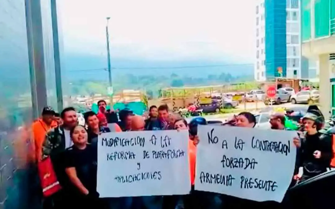 Rappitenderos en Armenia protestaron