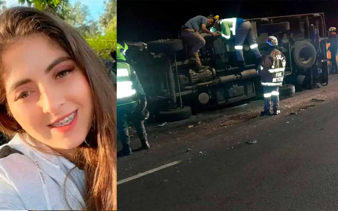 joven muerta accidente de camión vía La Línea