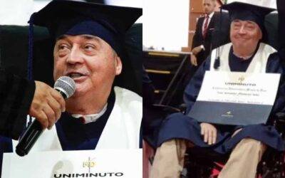 El profe Montoya se graduó de Universidad  a sus 66 años
