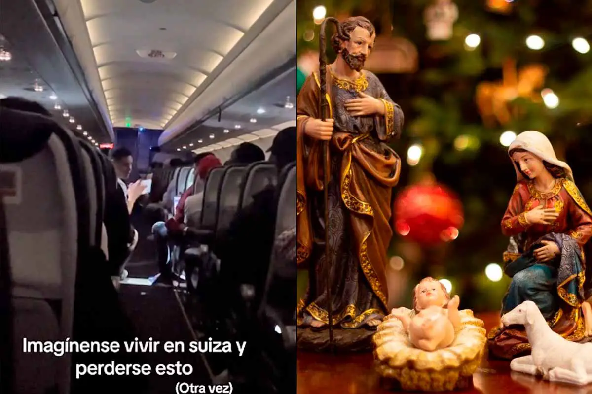 pasajeros de avión rezan novena navideña en pleno vuelo