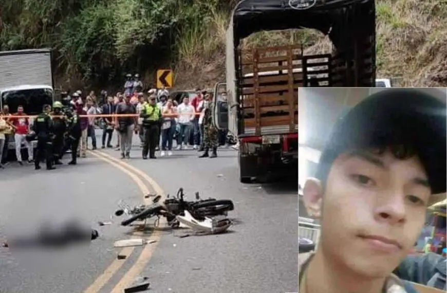 Joven víctima accidente vía Quimbaya Montenegro