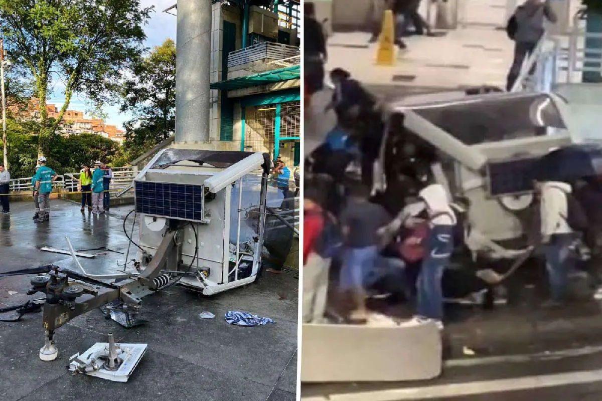 muerto caída cabina metro cable en Medellín