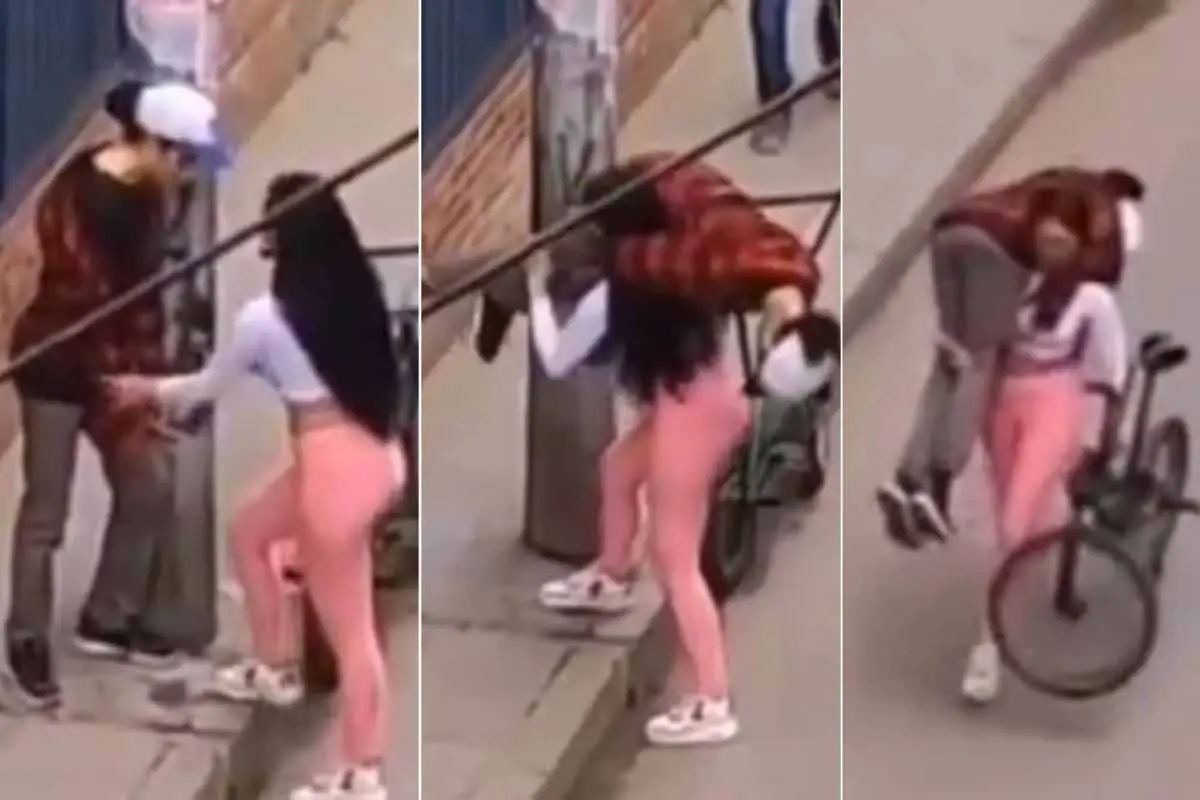 Mujer echó al hombro novio borracho Bogotá