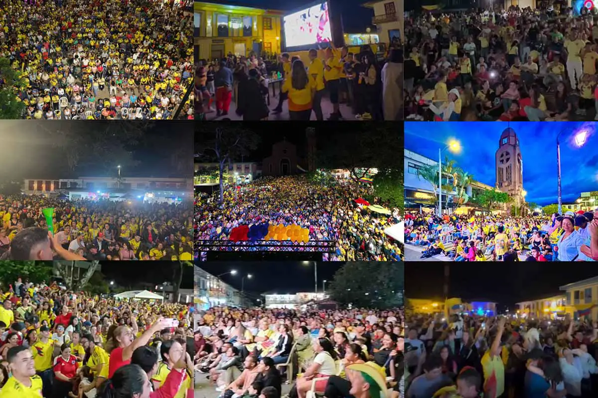 Quindianos triunfo Selección Colombia pantallas gigantes
