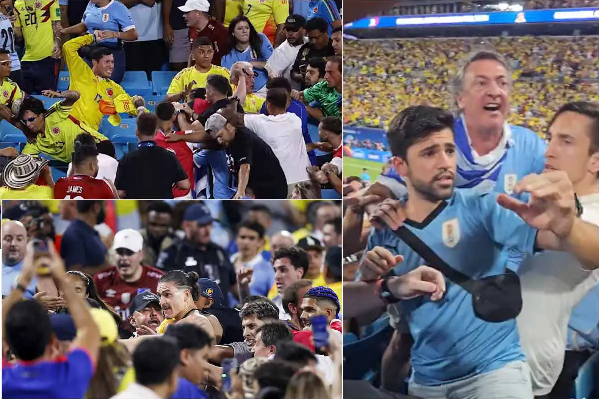 Uruguayos trifulca victoria Colombia