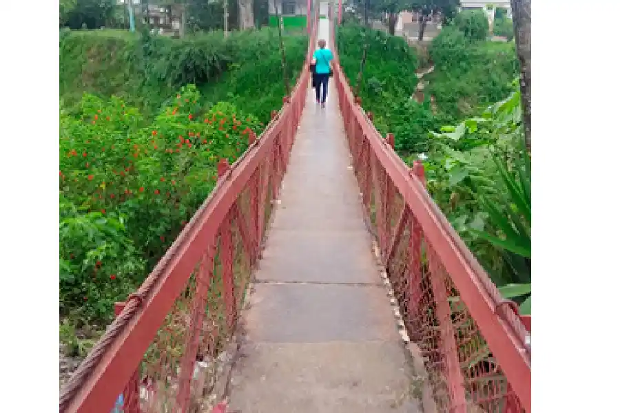 deterioro en puente colgante de la Miranda