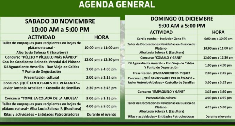 Agenda Festival del Platano