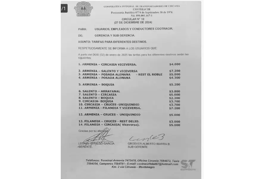 subirán pasajes de bus intermunicipales del Quindío